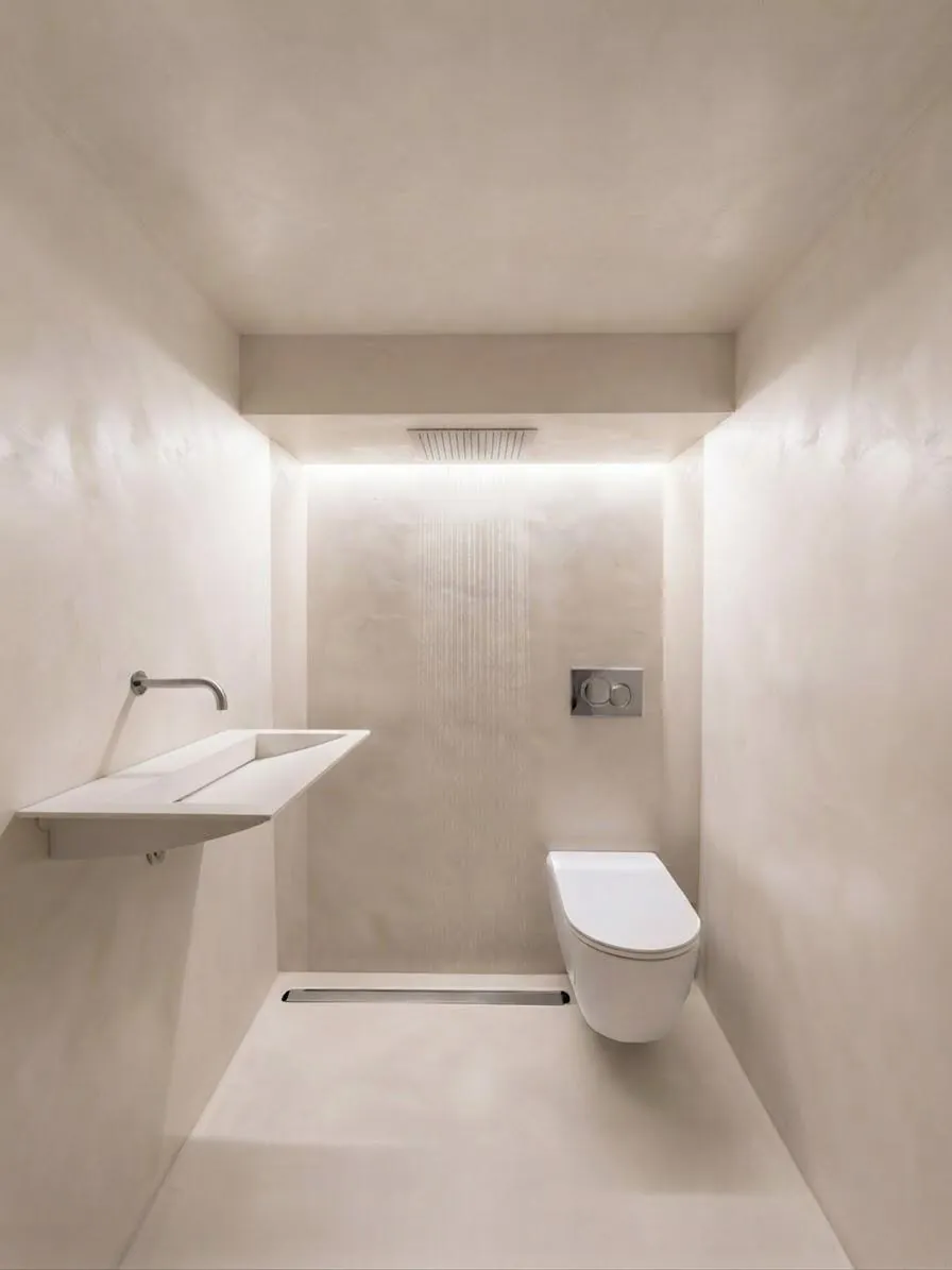Baño de la planta baja, render
